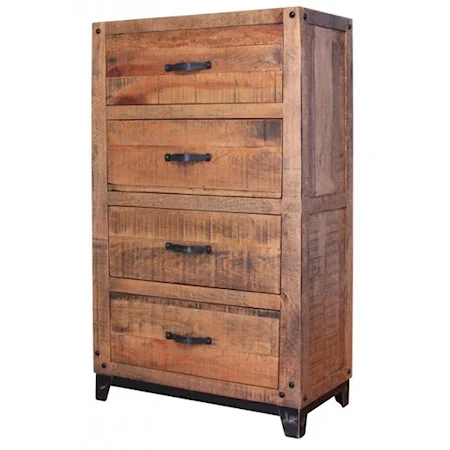 4 Drawer Chest with Iron Pulls